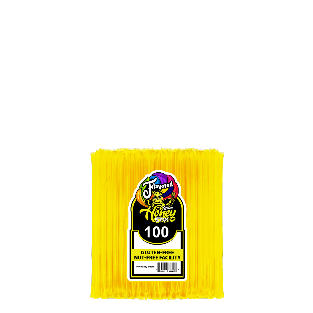 100 Lemon Honey Stix, Honey Stick, Honey Straw