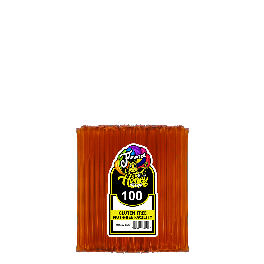 100 Orange Honey Stix, Honey Stick, Honey Straw